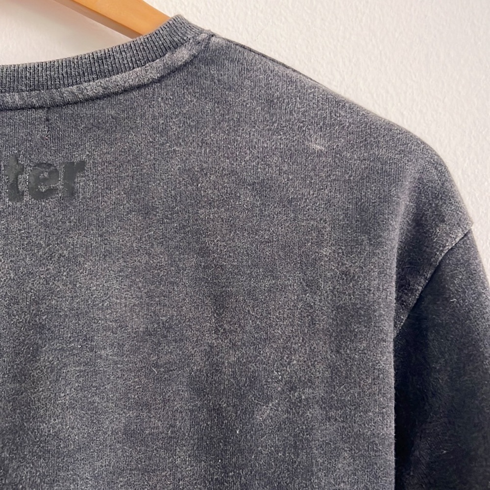 Butter Super Soft Stars Twist Front Cropped Sweatshirt Gray NWT - Picture 9 of 11